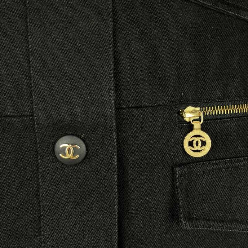 Chanel Jacke Jeansstoff Schwarz