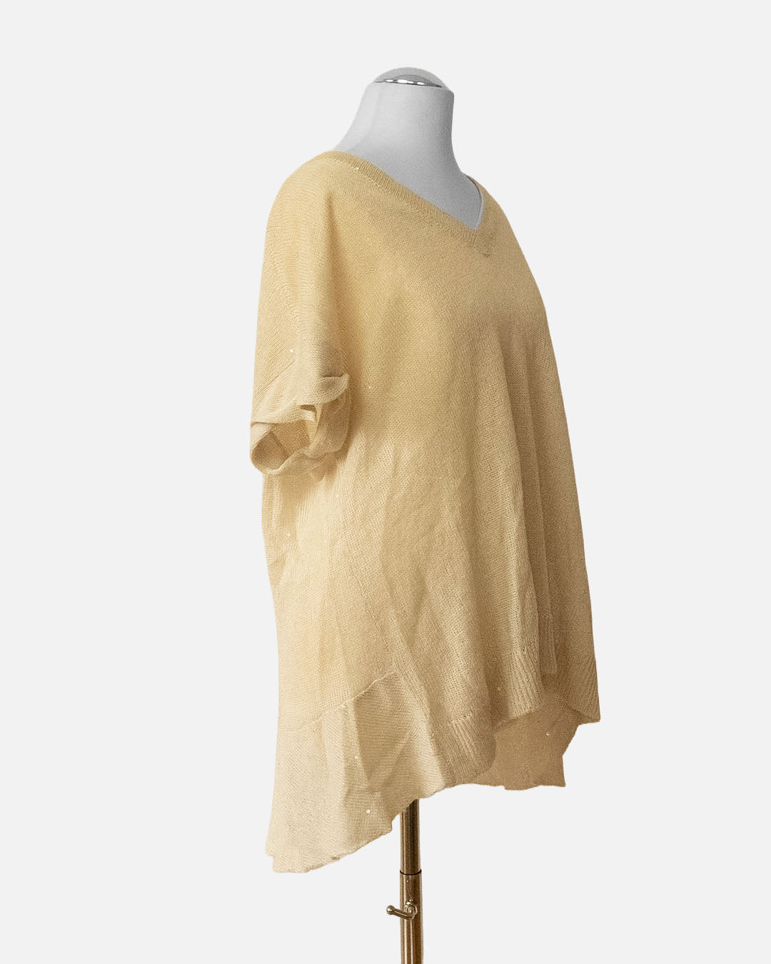 Brunello Cucinelli Shirt mit V-Ausschnitt Creme