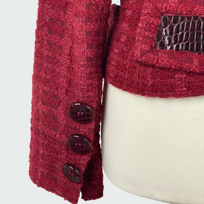 Dolce&Gabbana Jacke mit Pelzkragen Rot