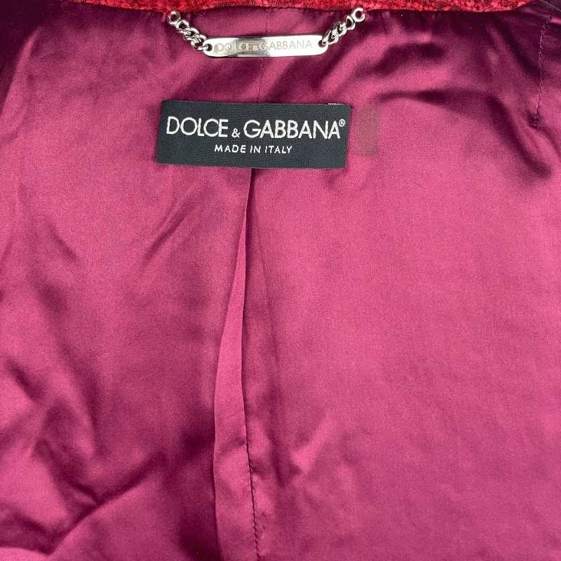 Dolce&Gabbana Jacke mit Pelzkragen Rot