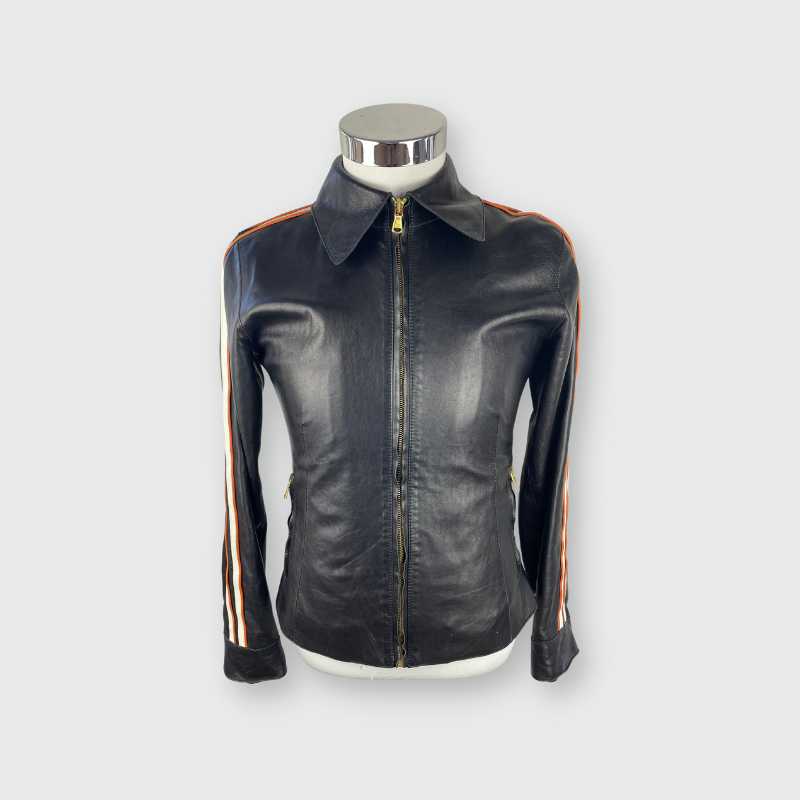 Dolce&Gabbana Lederjacke Racing Schwarz
