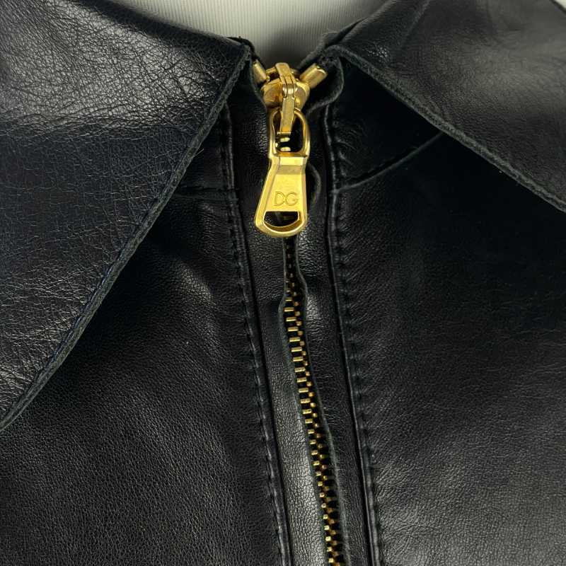 Dolce&Gabbana Lederjacke Racing Schwarz