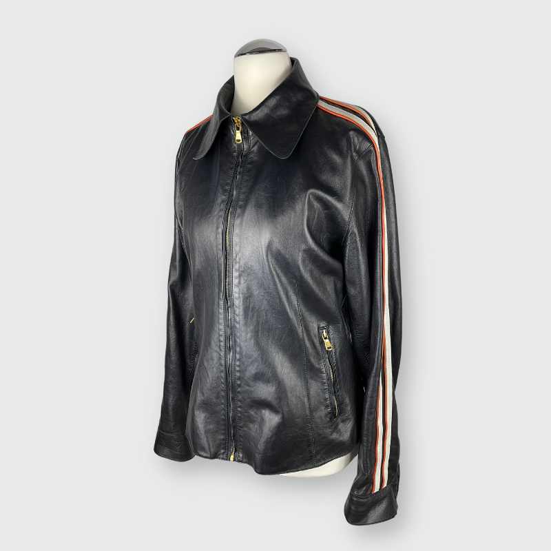 Dolce&Gabbana Lederjacke Racing weit Schwarz