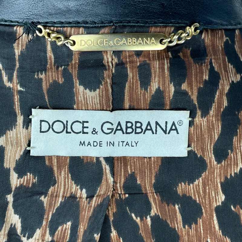 Dolce&Gabbana Lederjacke Racing weit Schwarz