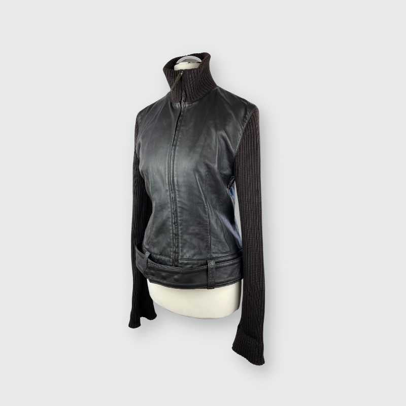 Dolce&Gabbana Lederjacke mit Belt-Optik Schwarz