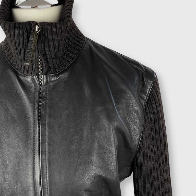 Dolce&Gabbana Lederjacke mit Belt-Optik Schwarz