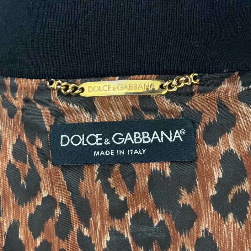 Dolce&Gabbana Lederjacke Schnallenkragen Schwarz