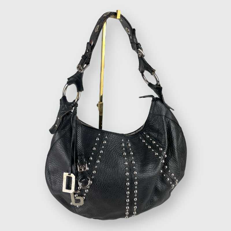 Dolce&Gabbana Schultertasche Schwarz mit Nieten