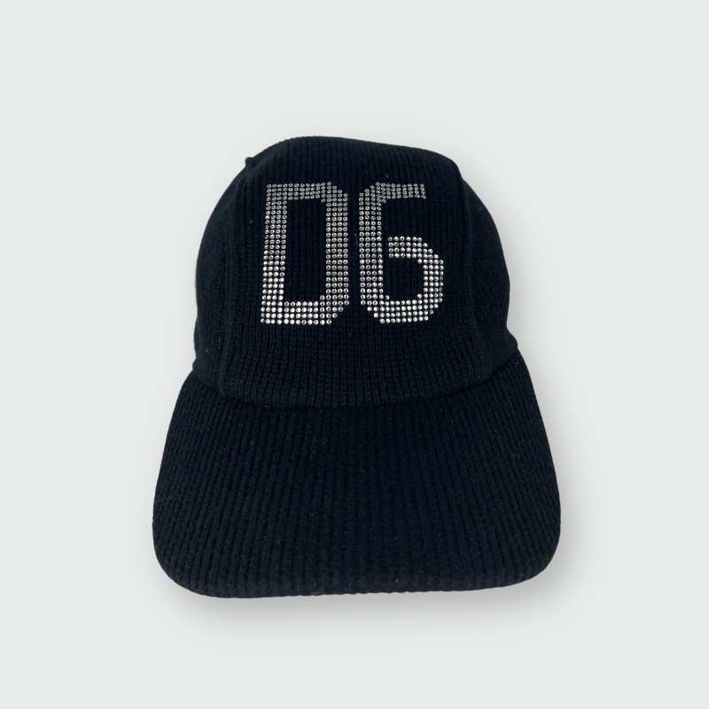 Dolce&Gabbana Strick Cap Schwarz mit glitzer DG