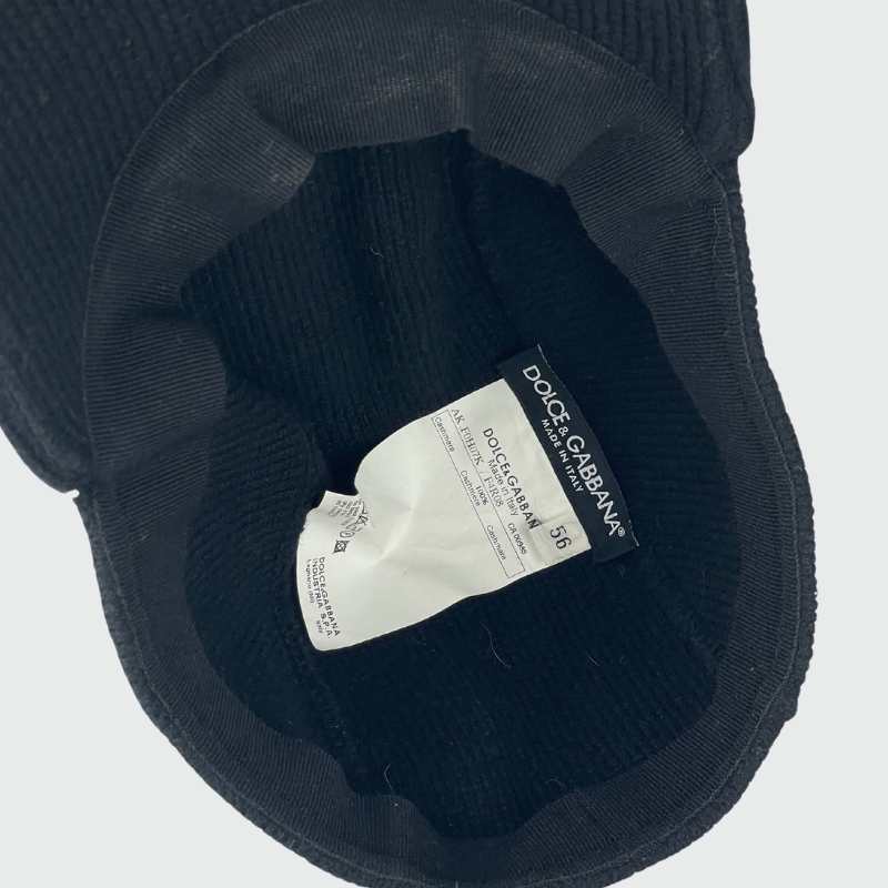 Dolce&Gabbana Strick Cap Schwarz mit glitzer DG