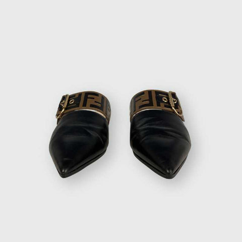 Fendi FF Monogram Leder Mules