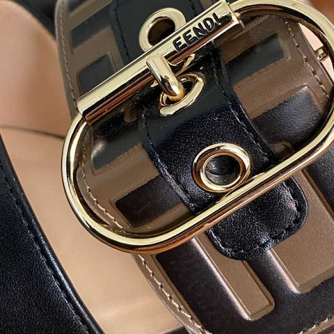 Fendi FF Monogram Leder Mules