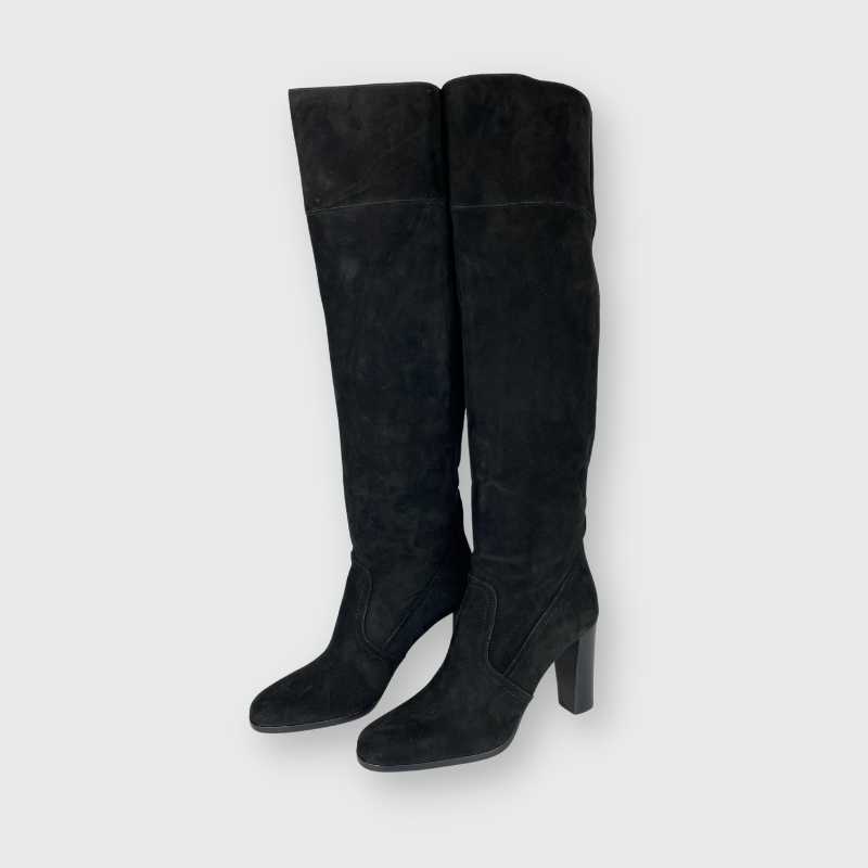 Hermès Stiefel mit Absatz Schwarz