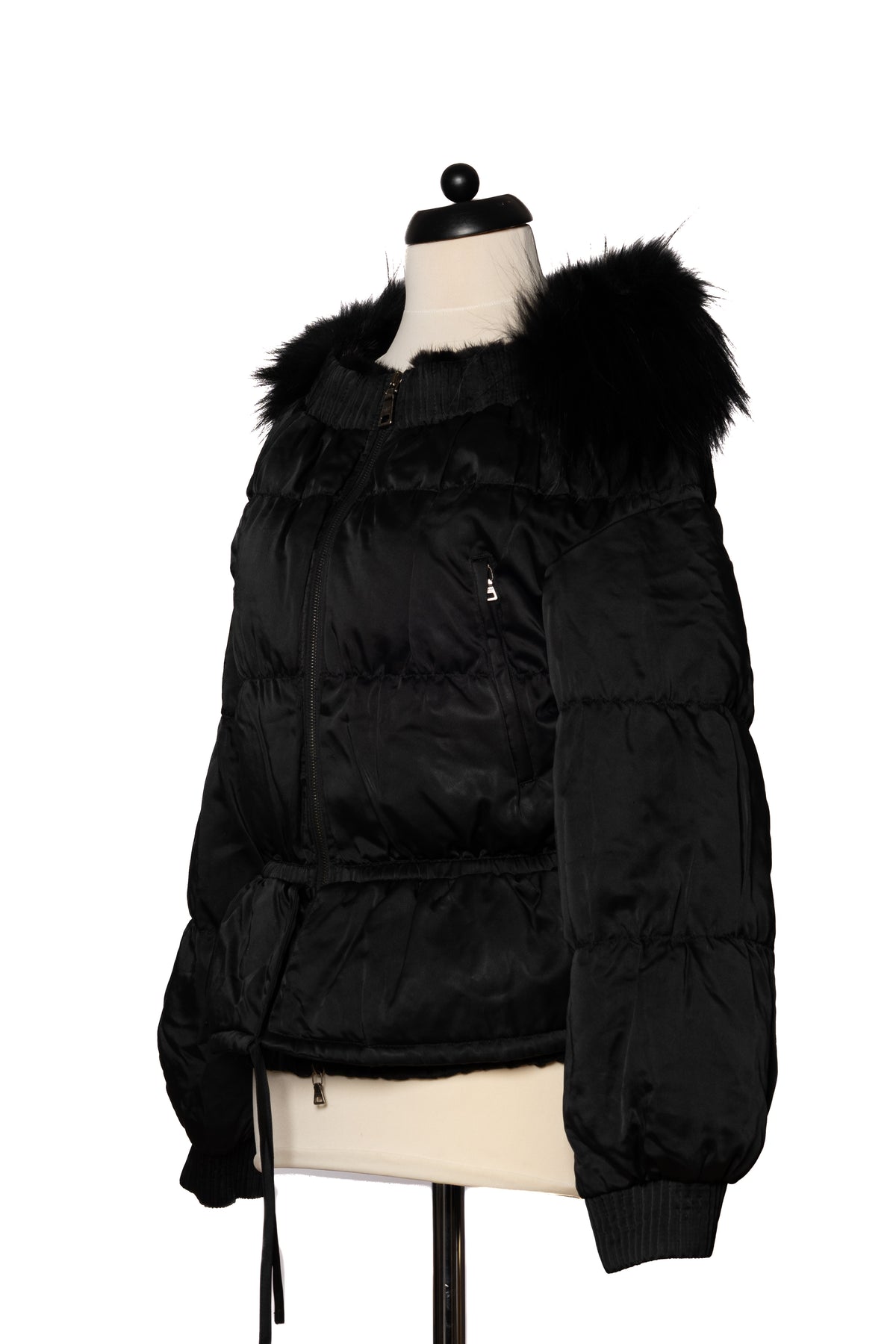 Prada Steppjacke mit Fell schwarz