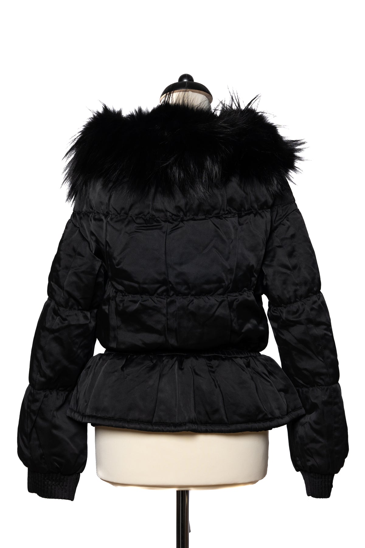 Prada Steppjacke mit Fell schwarz