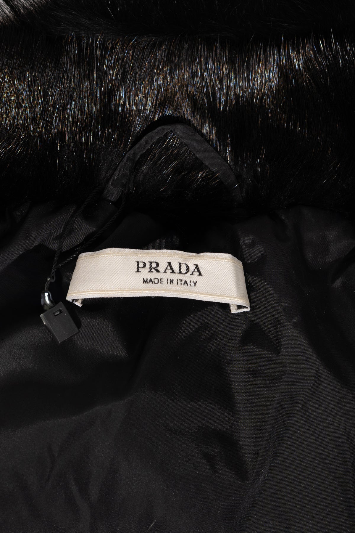 Prada Steppjacke mit Fell schwarz