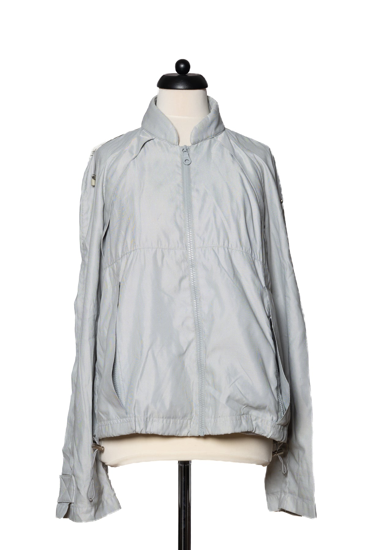 Chanel Windjacke mit Logopatch hinten Grau