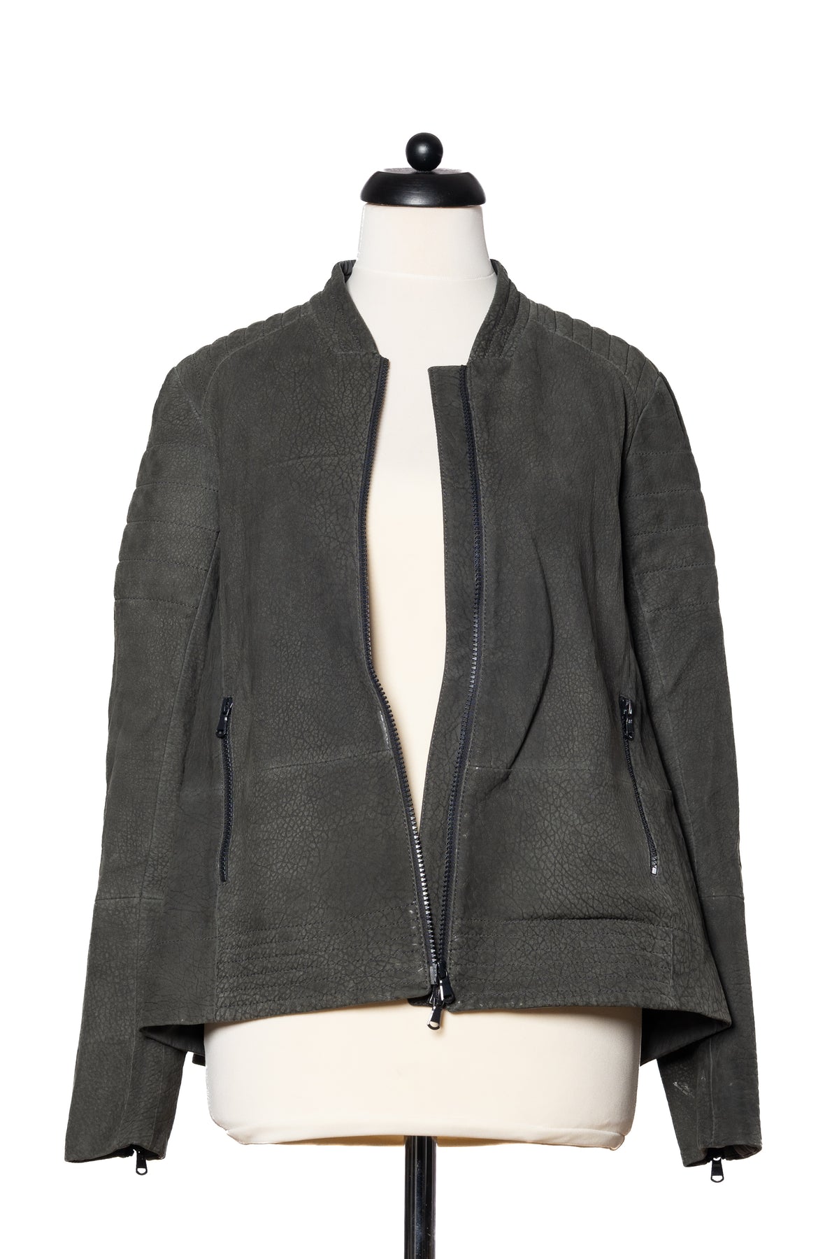 Brunello Cucinelli Lederjacke Grau