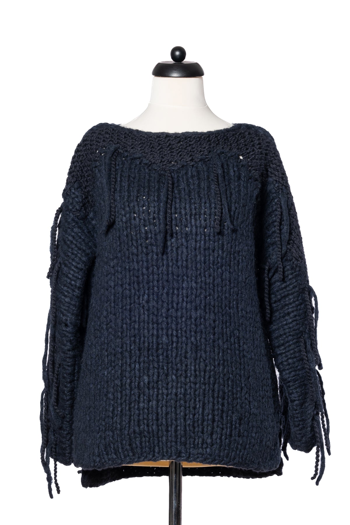 Iris von Arnim grober Strickpullover Dunkelblau