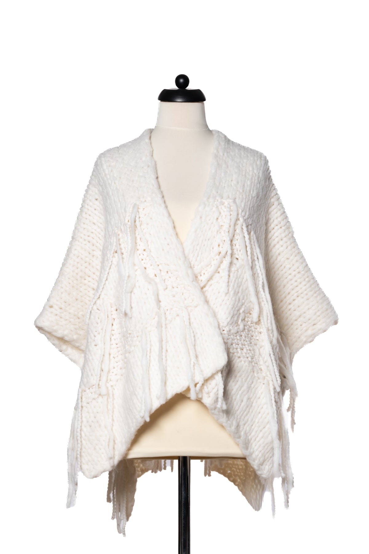 Iris von Arnim Poncho Strick Creme