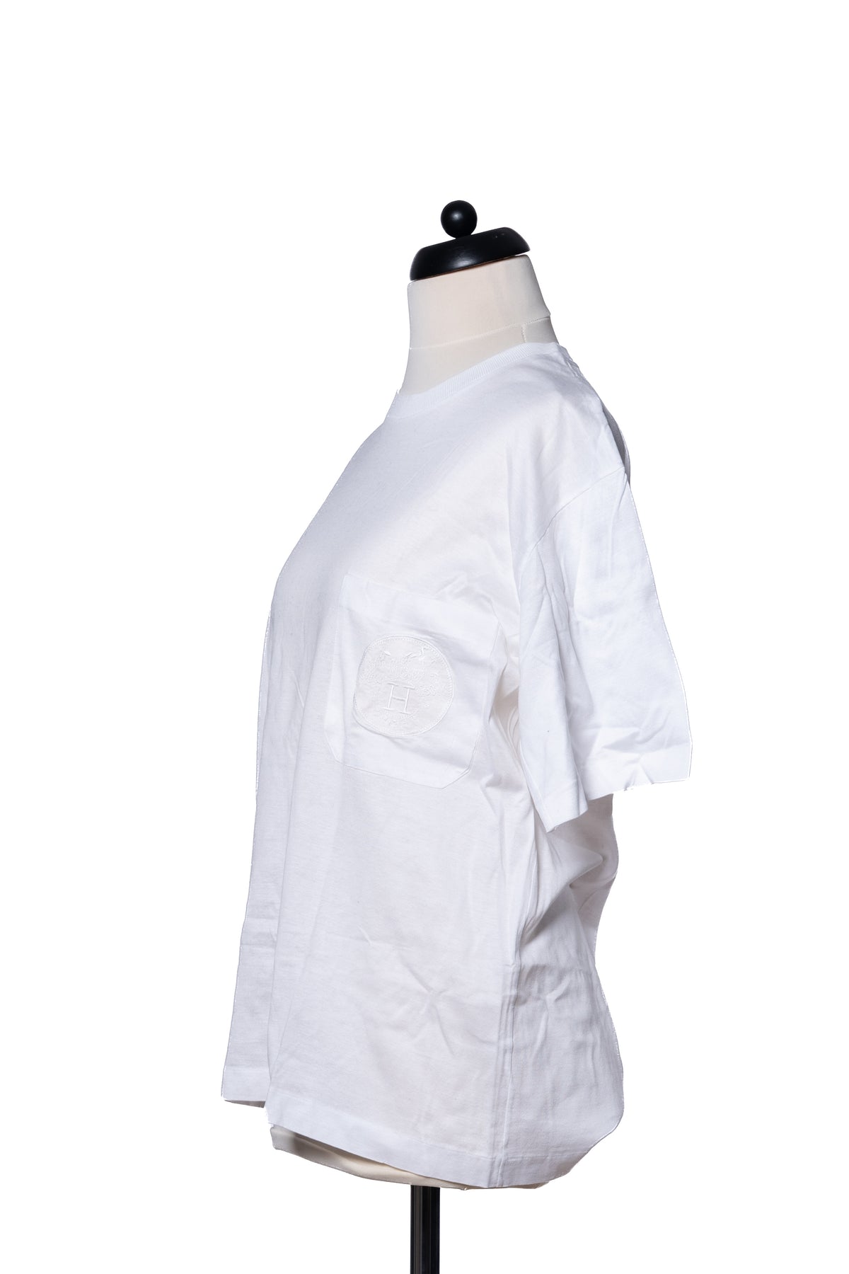 Hermès T-Shirt mit Stick Weiß