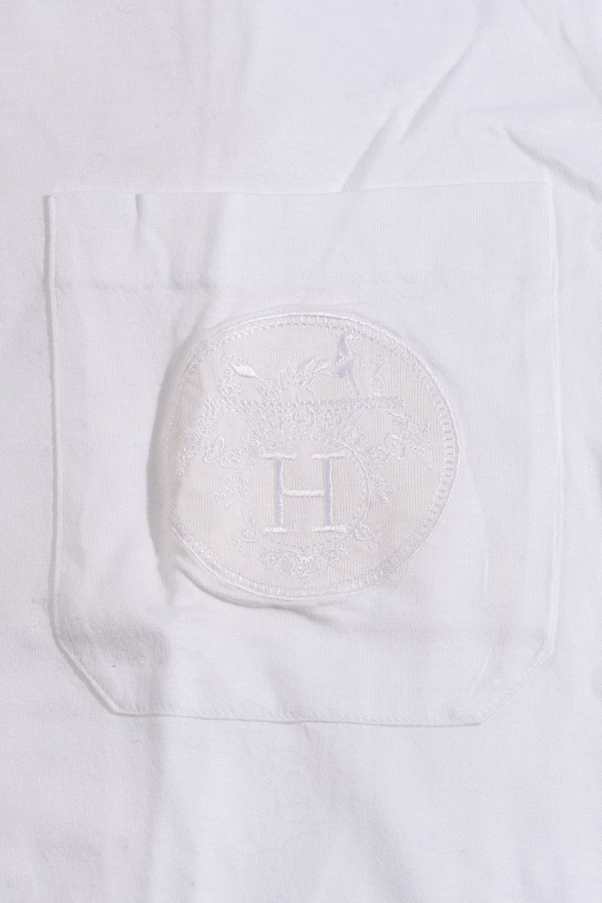 Hermès T-Shirt mit Stick Weiß