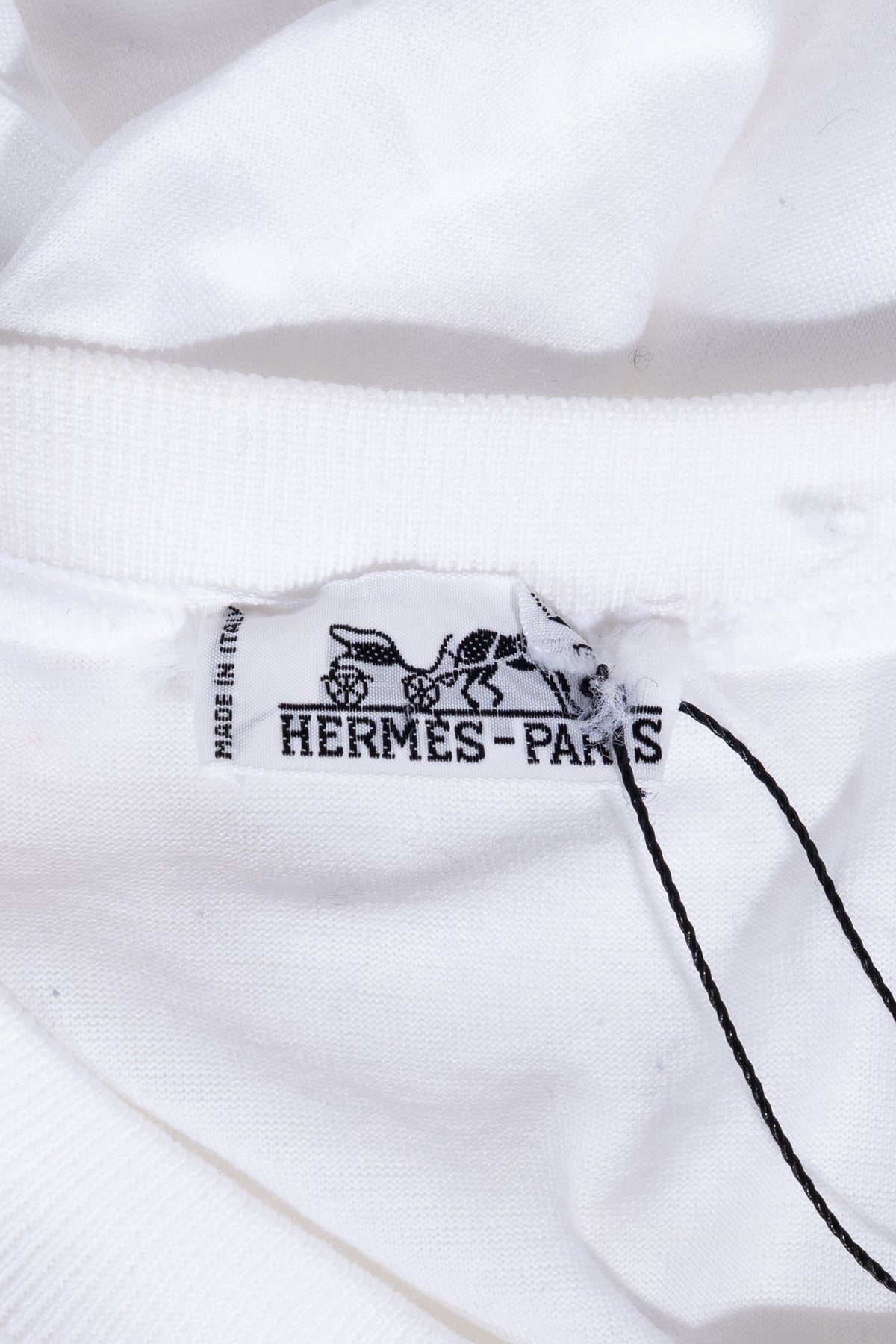 Hermès T-Shirt mit Stick Weiß