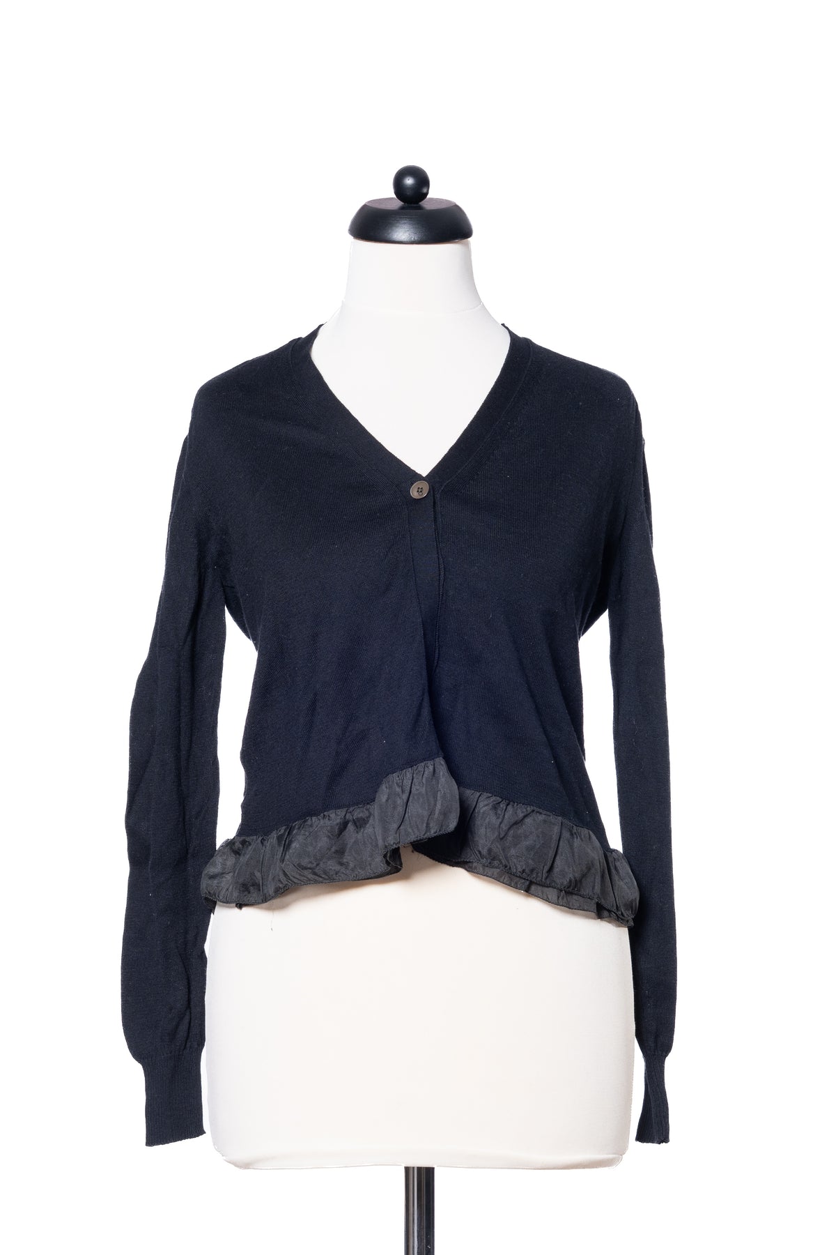 Miu Miu Cardigan mit Rüschen Schwarz