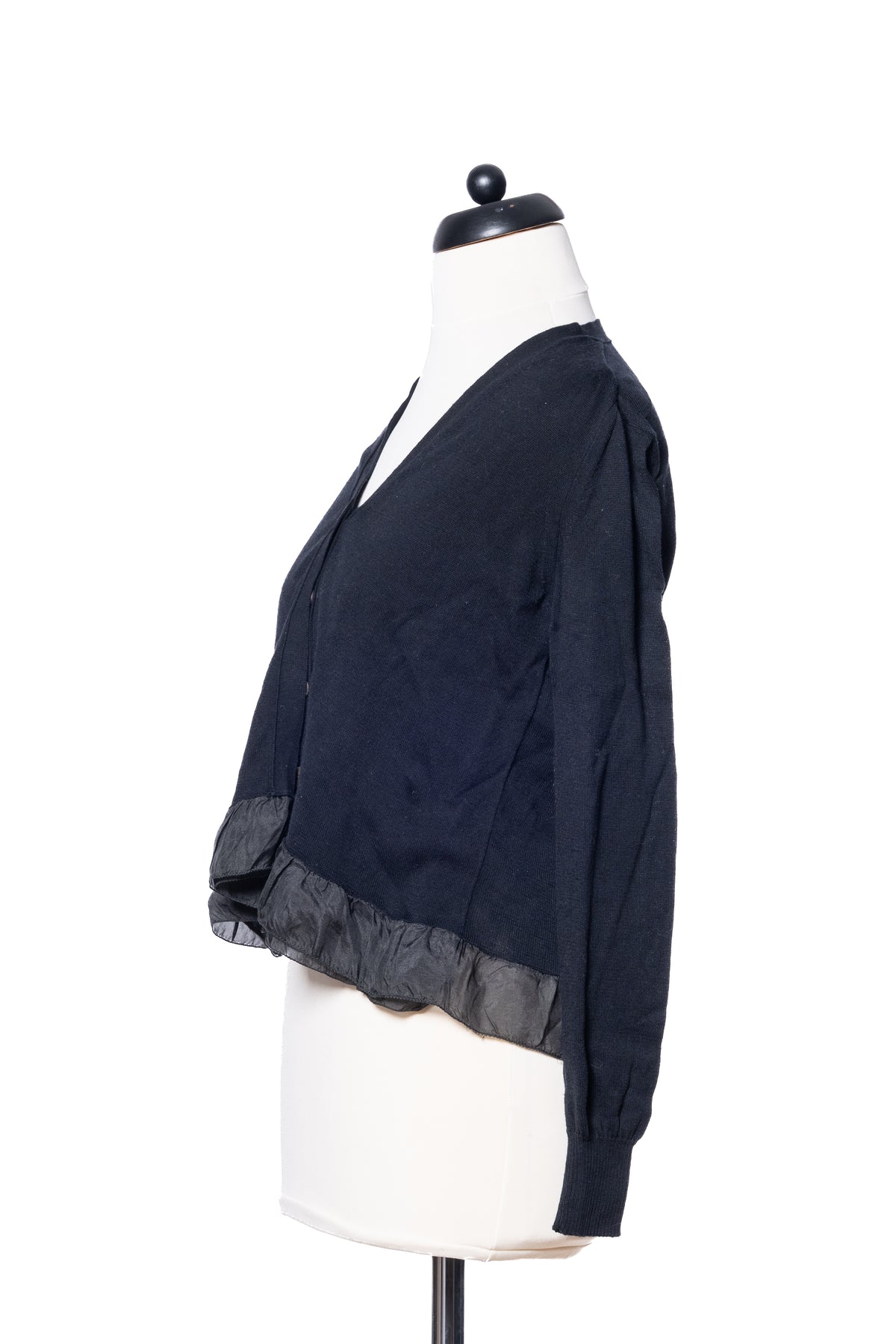 Miu Miu Cardigan mit Rüschen Schwarz