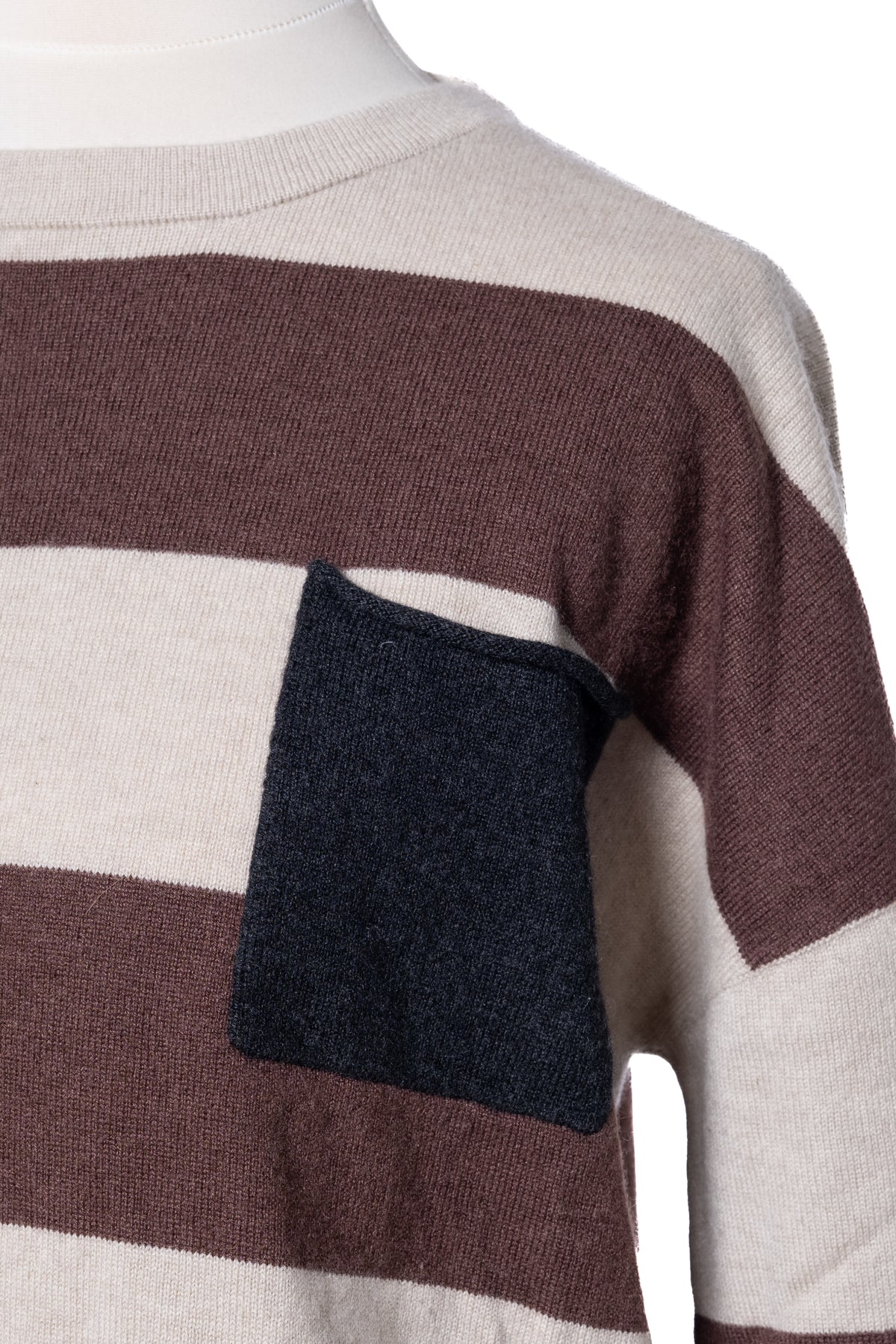 Brunello Cucinelli Pullover Bordeaux/Beige gestreift