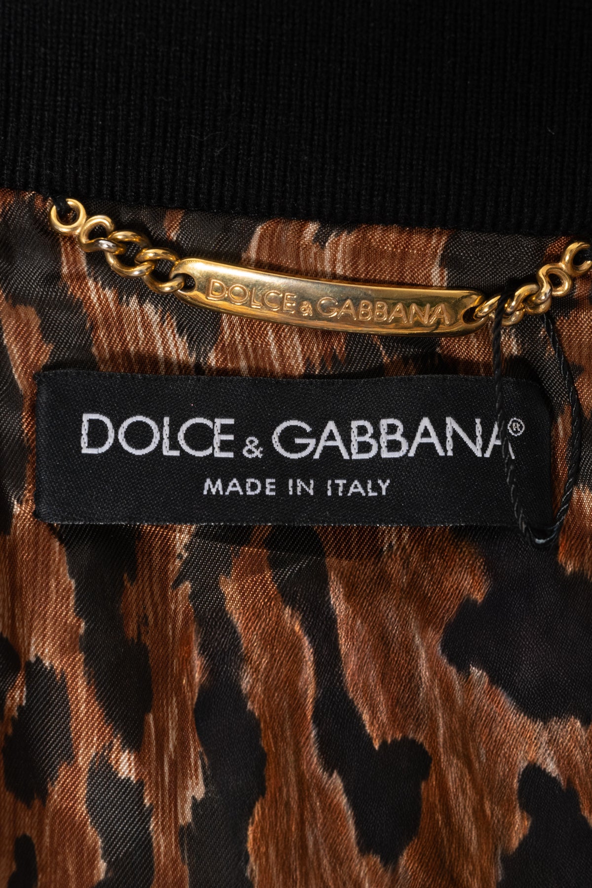 Dolce&Gabbana Lederjacke Schnallenkragen Schwarz