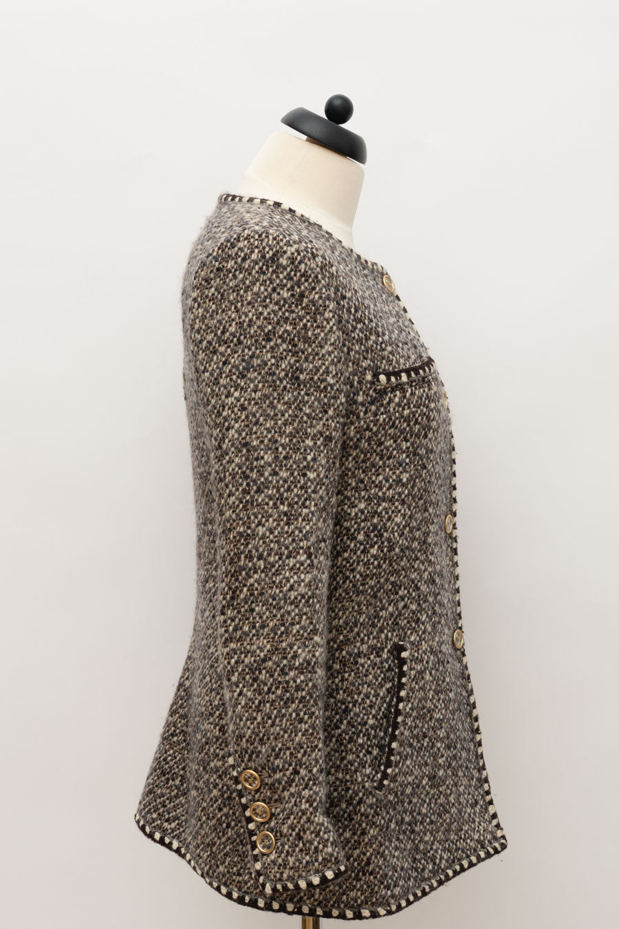 Chanel Tweed Jacke Braun