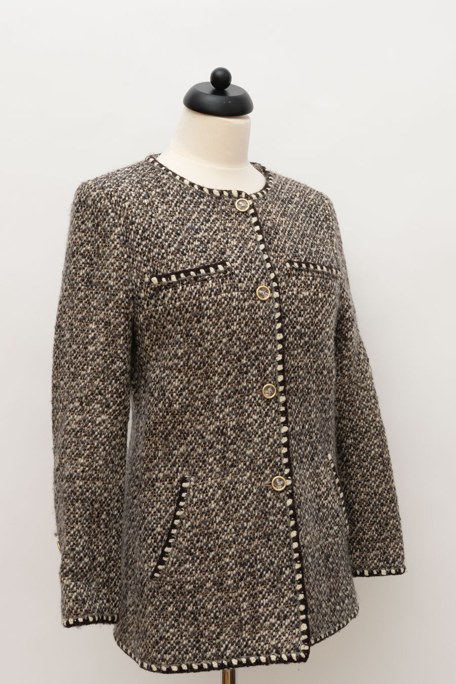 Chanel Tweed Jacke Braun