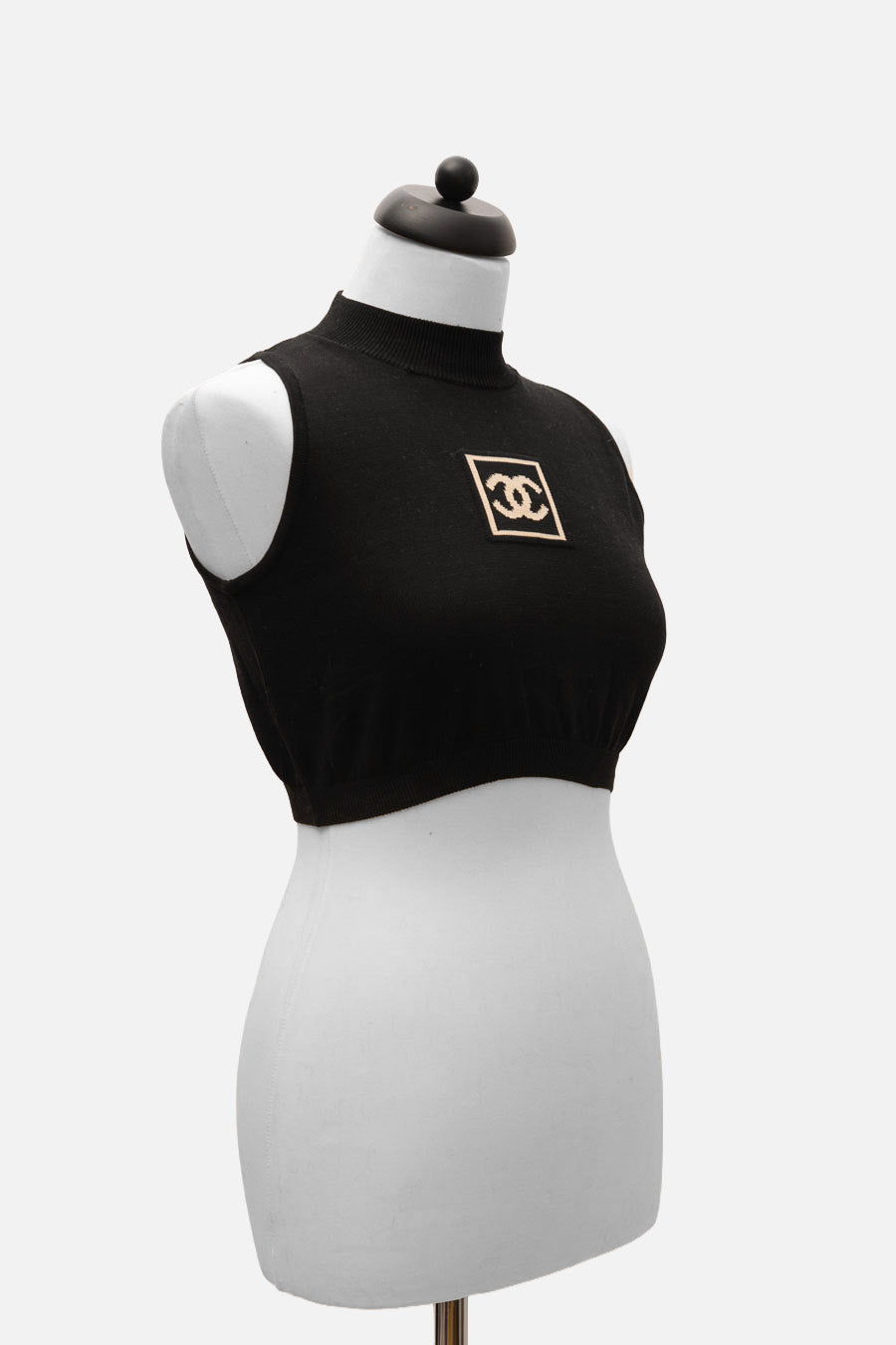 Chanel Crop Top Schwarz Identification Line