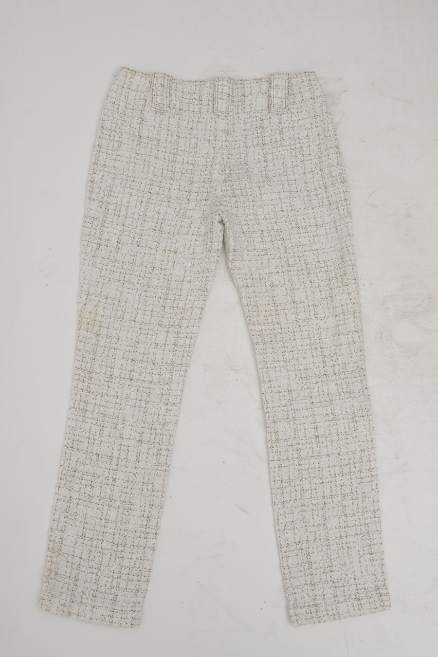 Chanel Tweedhose in Weiß Braun