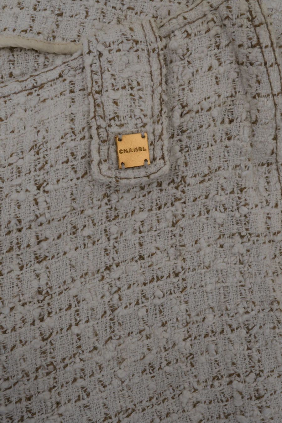 Chanel Tweedhose in Weiß Braun