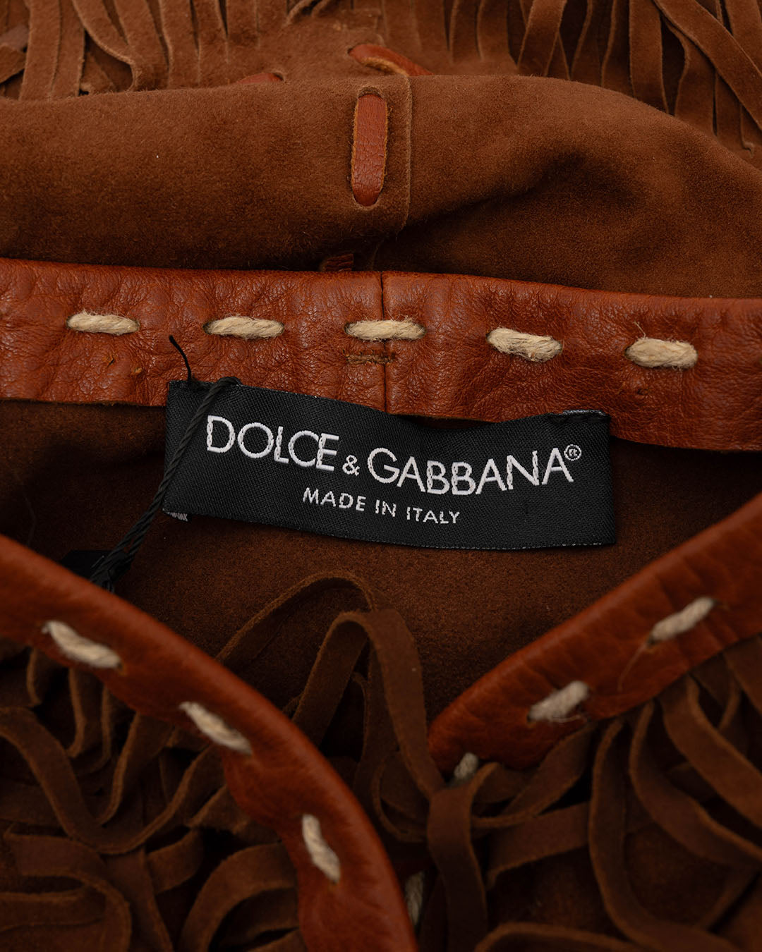 Dolce&Gabbana Wildlederjacke mit Fransen Braun