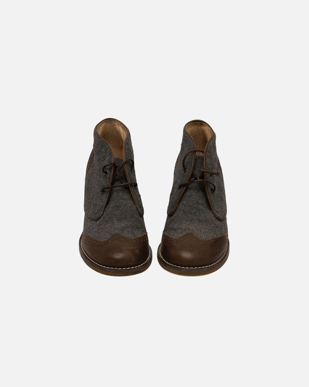 Brunello Cucinelli Absatzschuhe Grau Leder Budapester