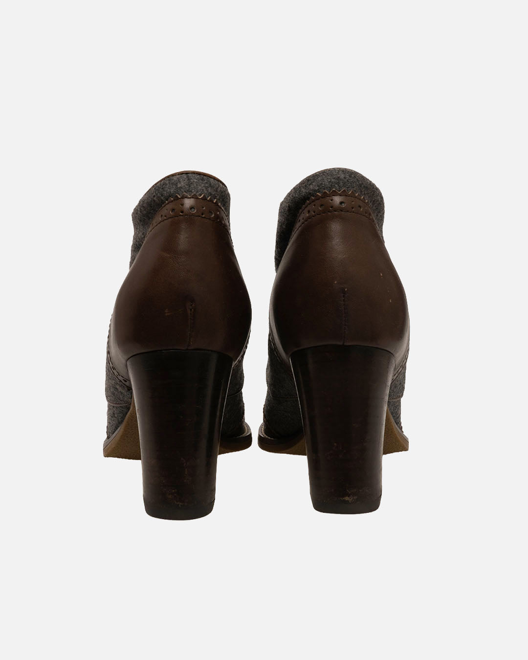 Brunello Cucinelli Absatzschuhe Grau Leder Budapester