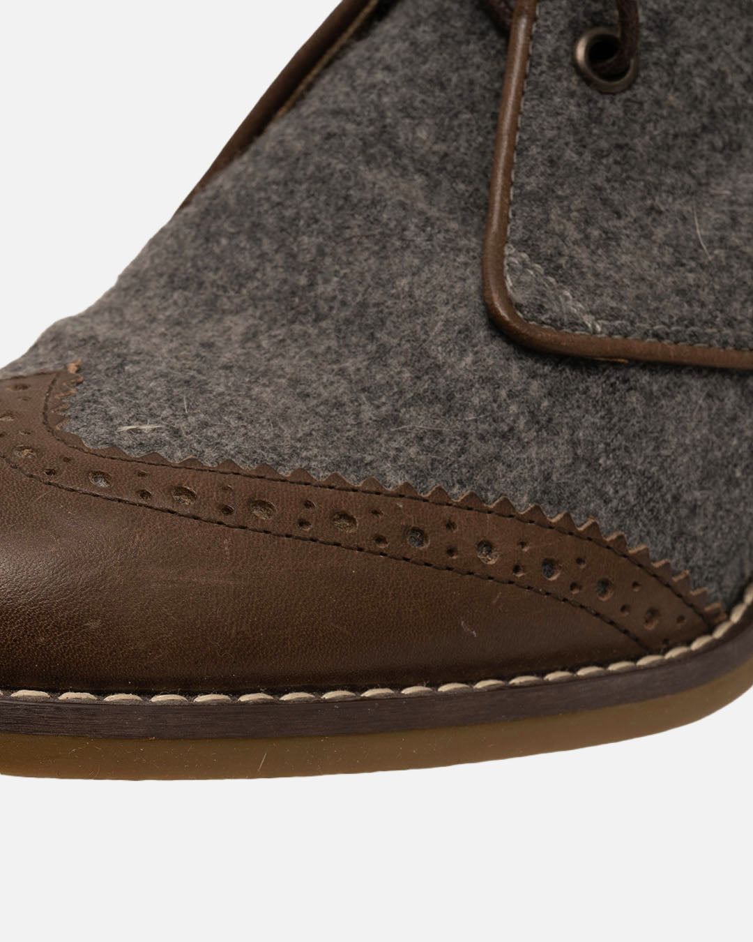 Brunello Cucinelli Absatzschuhe Grau Leder Budapester