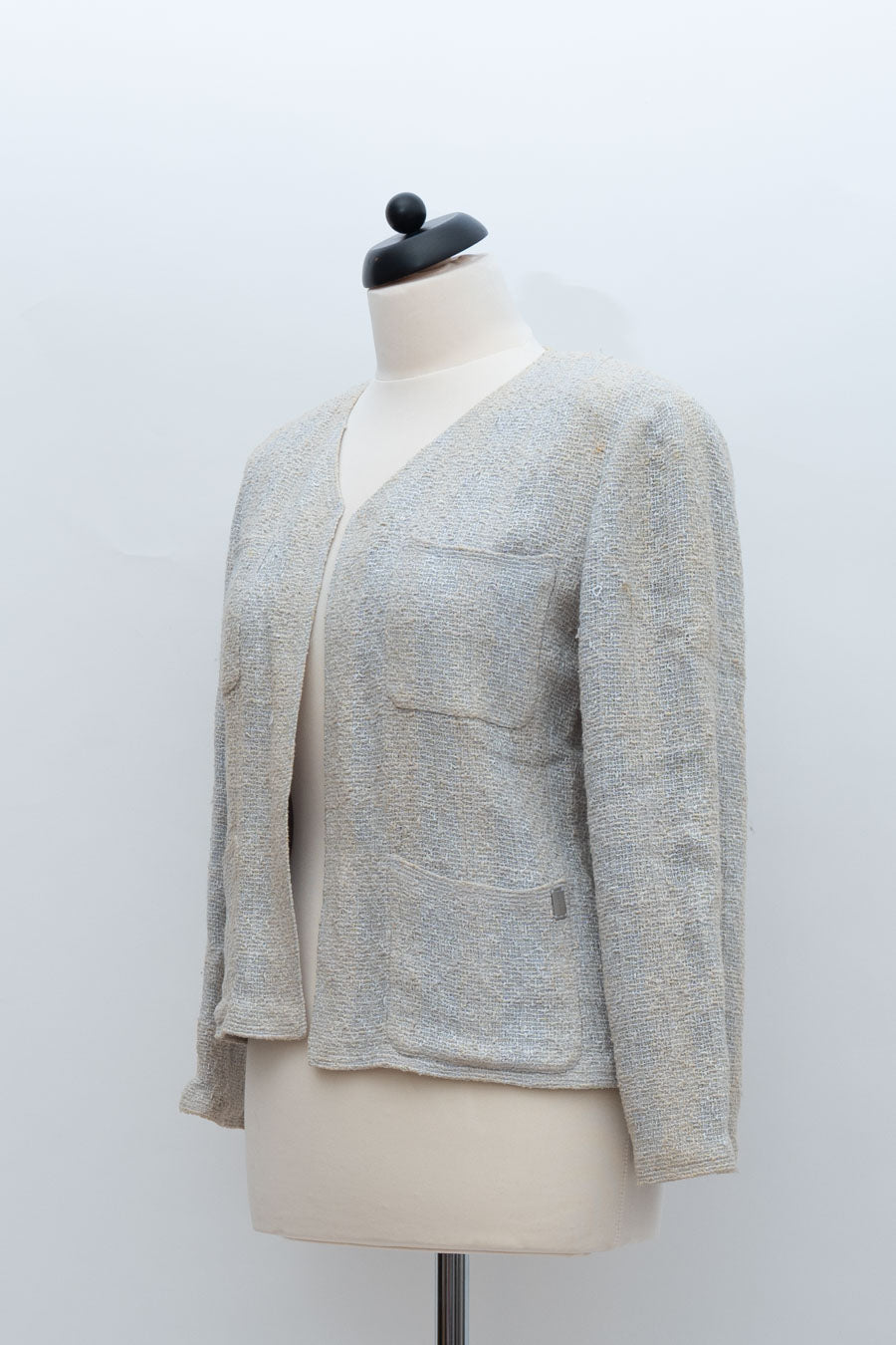 Chanel Tweedjacke Blau/Grau