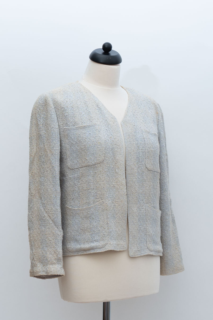 Chanel Tweedjacke Blau/Grau