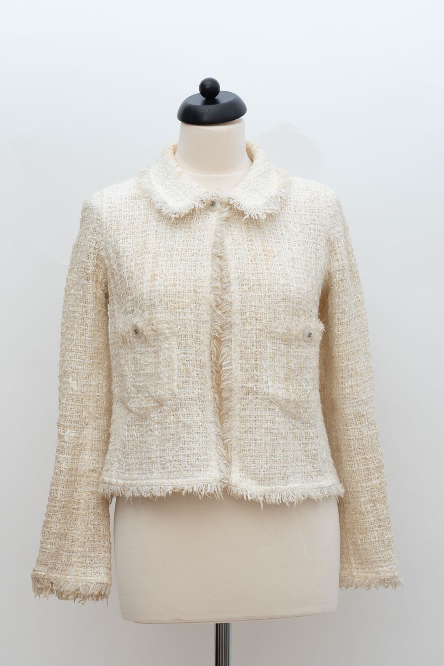 Chanel Tweedjacke Weiß