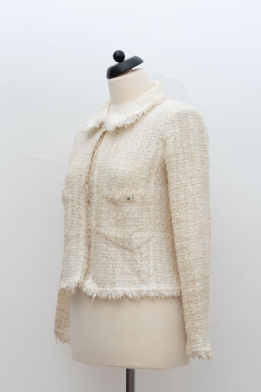 Chanel Tweedjacke Weiß