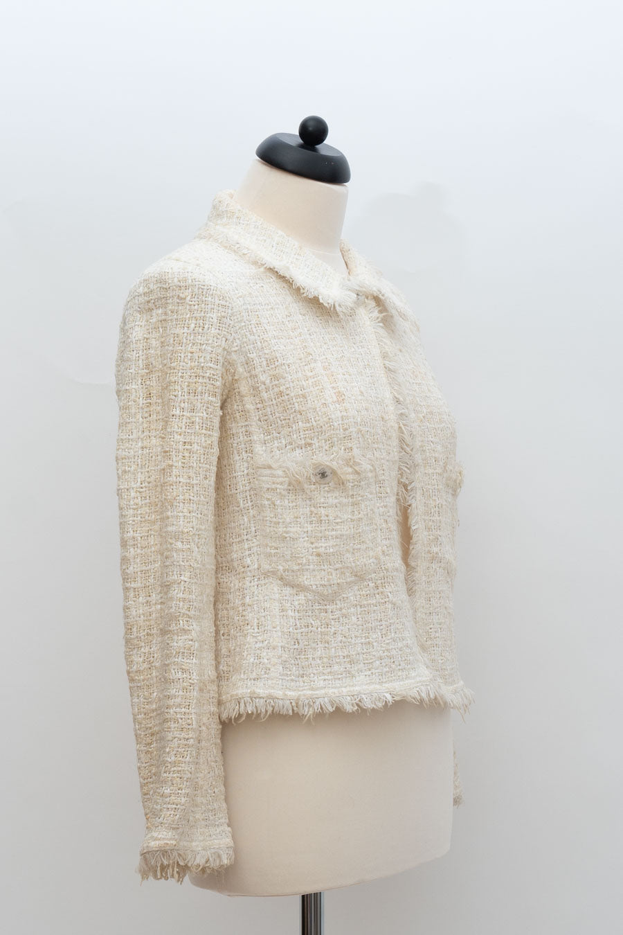Chanel Tweedjacke Weiß