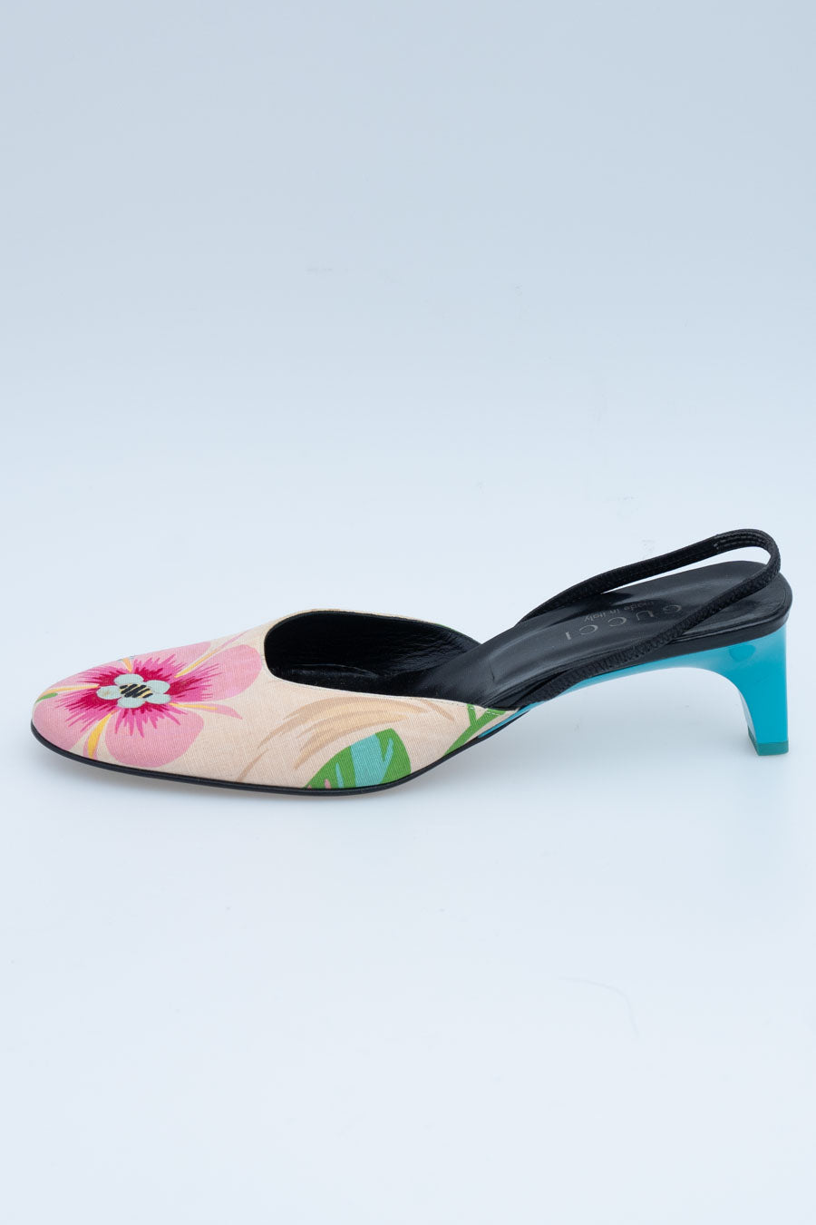Gucci Absatz-Mules mit blauem Absatz