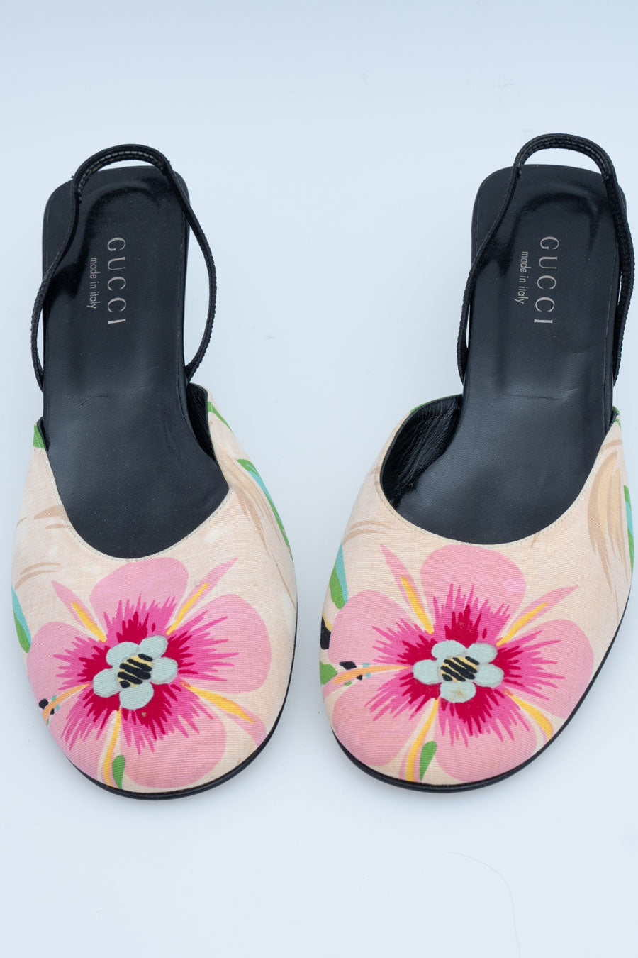 Gucci Absatz-Mules mit blauem Absatz