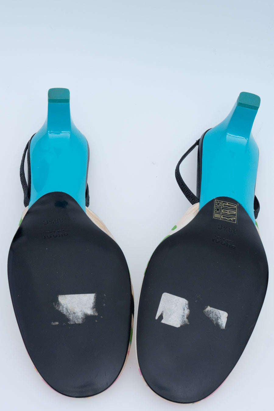 Gucci Absatz-Mules mit blauem Absatz