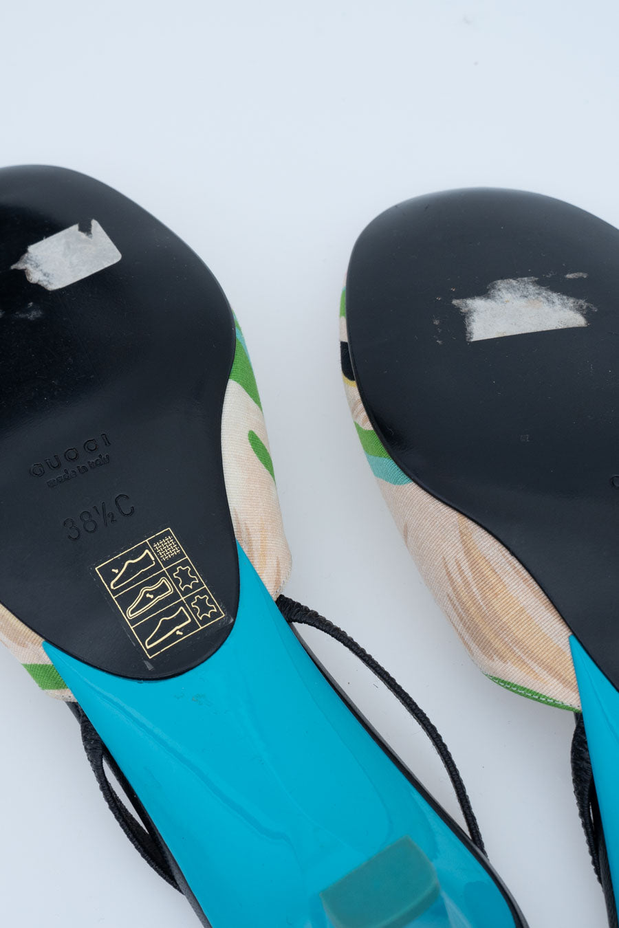 Gucci Absatz-Mules mit blauem Absatz