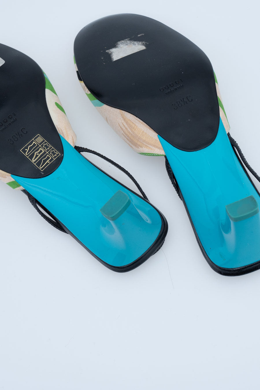 Gucci Absatz-Mules mit blauem Absatz